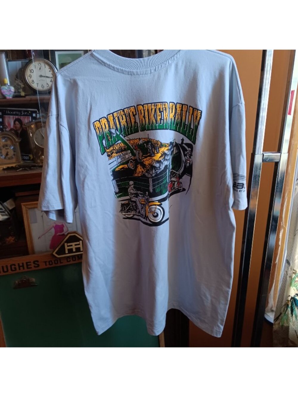 XL Biker Rally T-shirt Brush Colorado Eagle USA Gray Jersey
